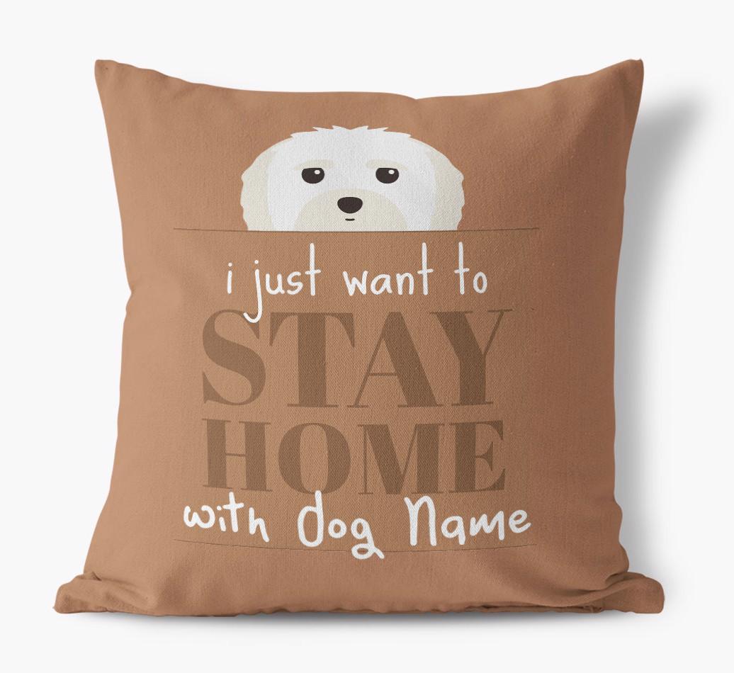 Stay Home: Personalized {breedFullName} Canvas Pillow