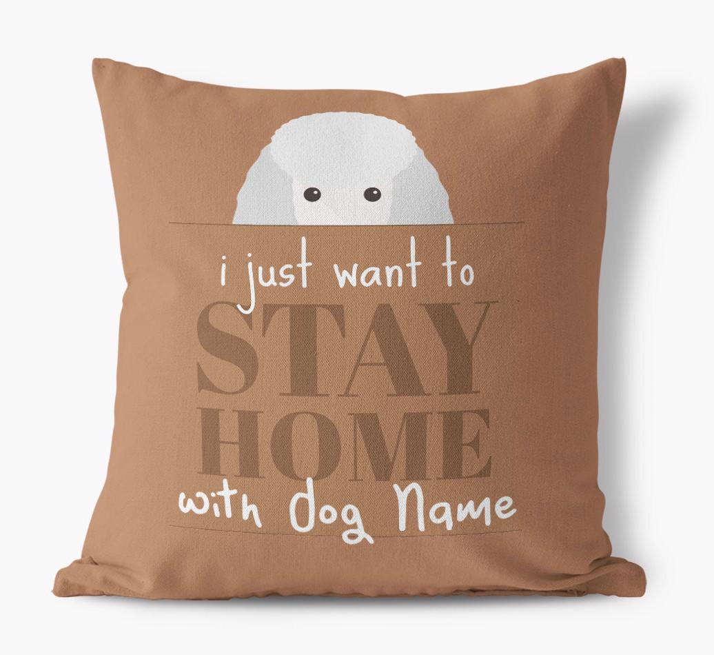 Stay Home: Personalized {breedFullName} Canvas Pillow
