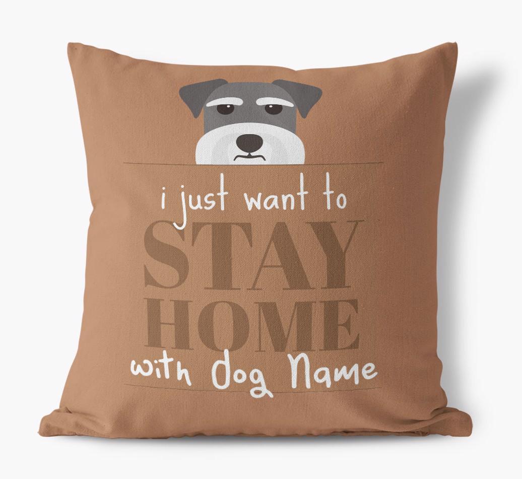 Stay Home: Personalized {breedFullName} Canvas Pillow