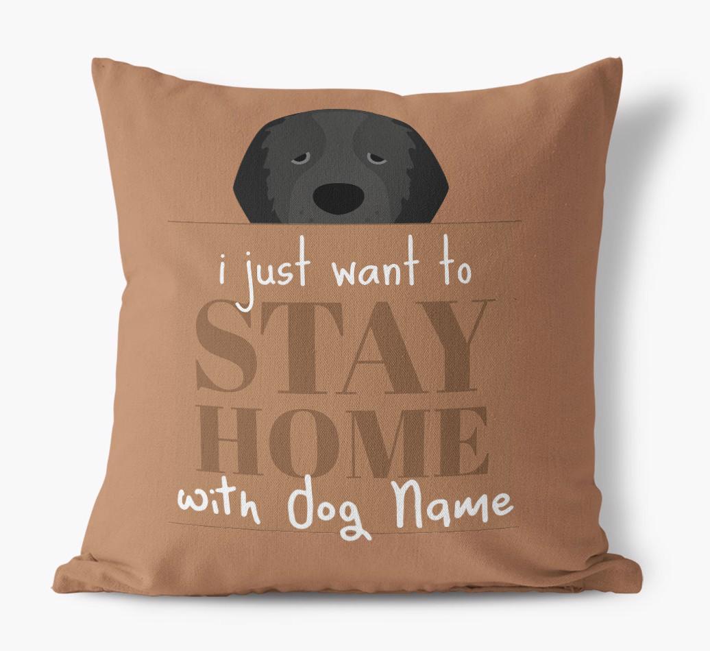Stay Home: Personalized {breedFullName} Canvas Pillow