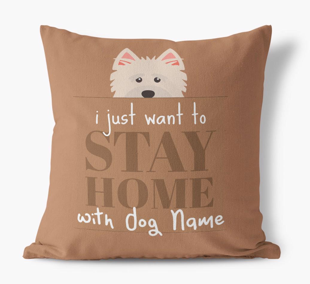 Stay Home: Personalized {breedFullName} Canvas Pillow