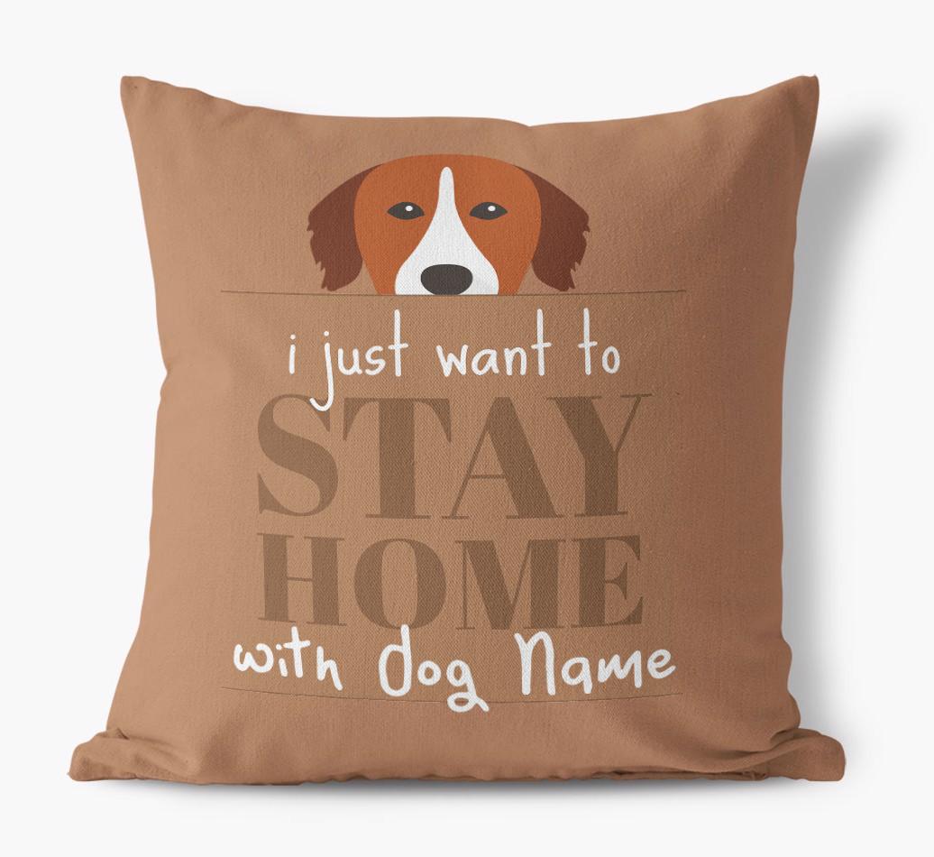 Stay Home: Personalized {breedFullName} Canvas Pillow