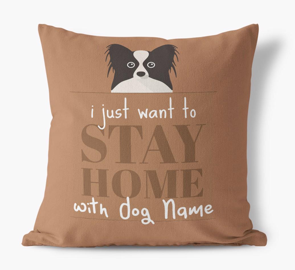 Stay Home: Personalized {breedFullName} Canvas Pillow
