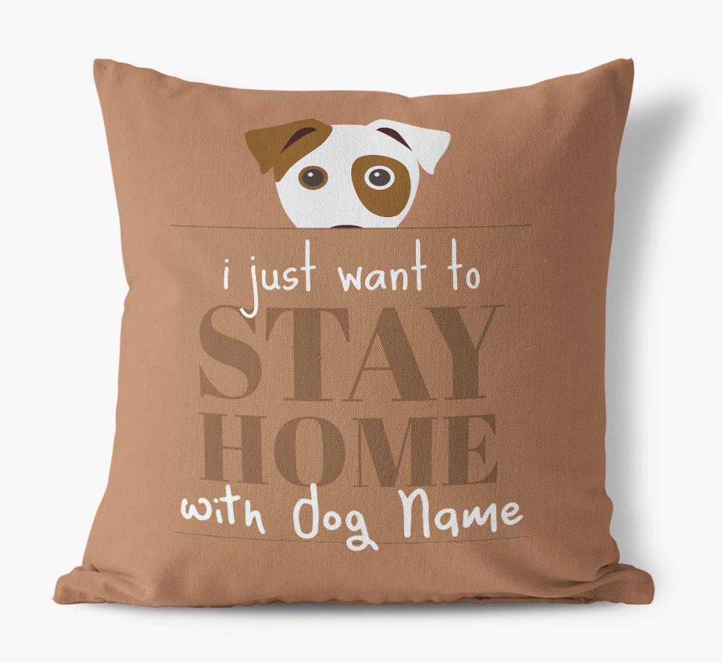 Stay Home: Personalized {breedFullName} Canvas Pillow