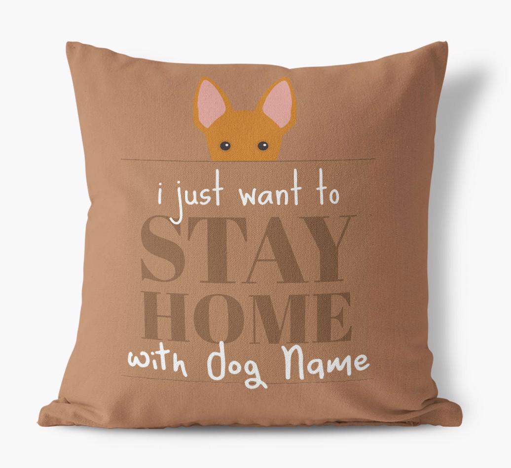 Stay Home: Personalised {breedFullName} Canvas Cushion