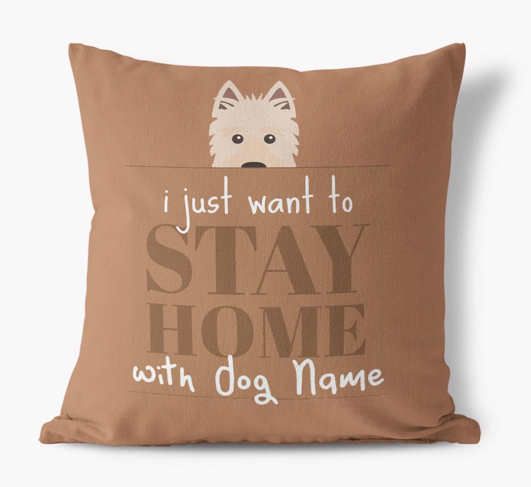 Stay Home: Personalized {breedFullName} Canvas Pillow