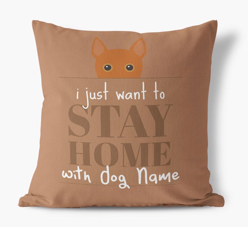 Stay Home: Personalized {breedFullName} Canvas Pillow