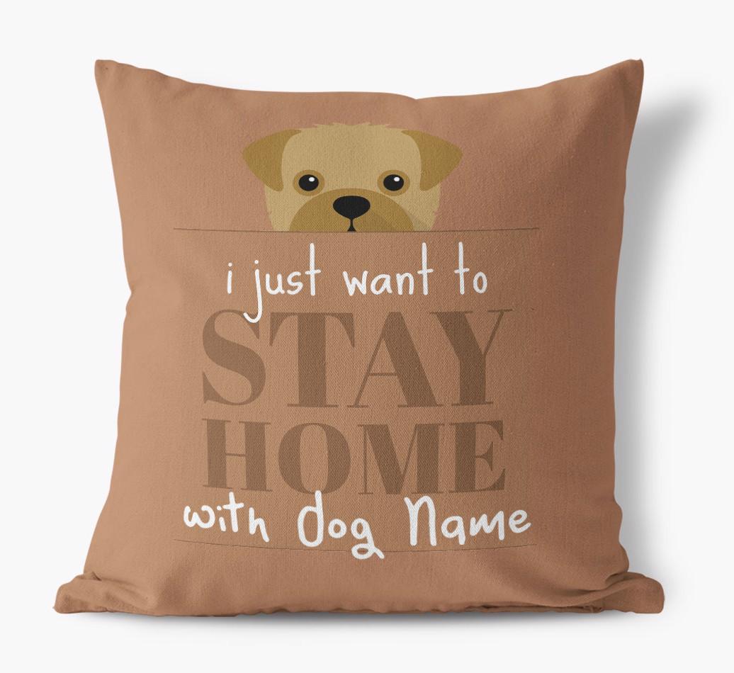 Stay Home: Personalized {breedFullName} Canvas Pillow