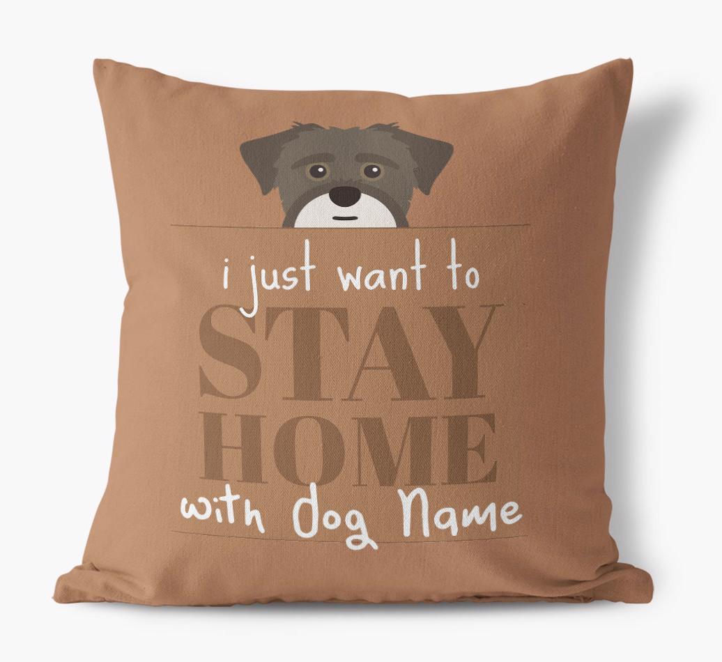 Stay Home: Personalized {breedFullName} Canvas Pillow