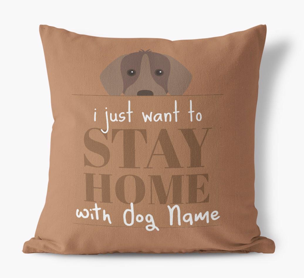 Stay Home: Personalized {breedFullName} Canvas Pillow