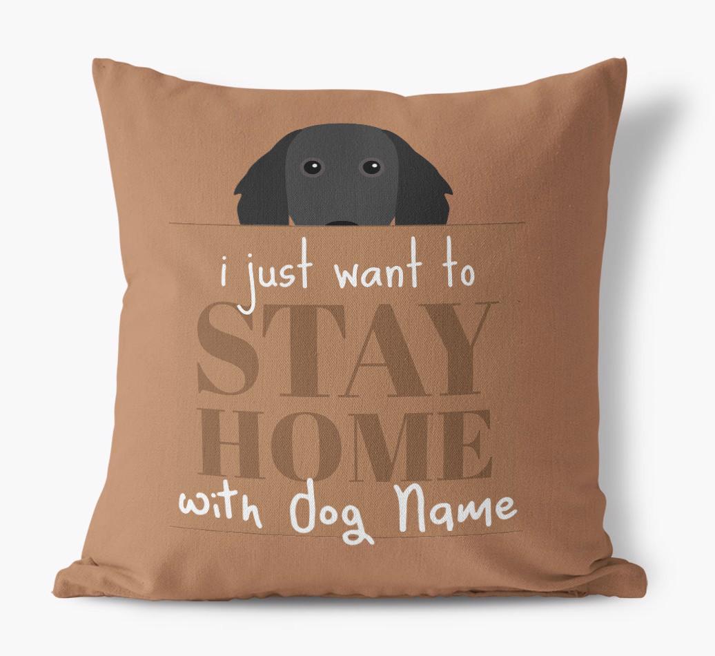 Stay Home: Personalized {breedFullName} Canvas Pillow