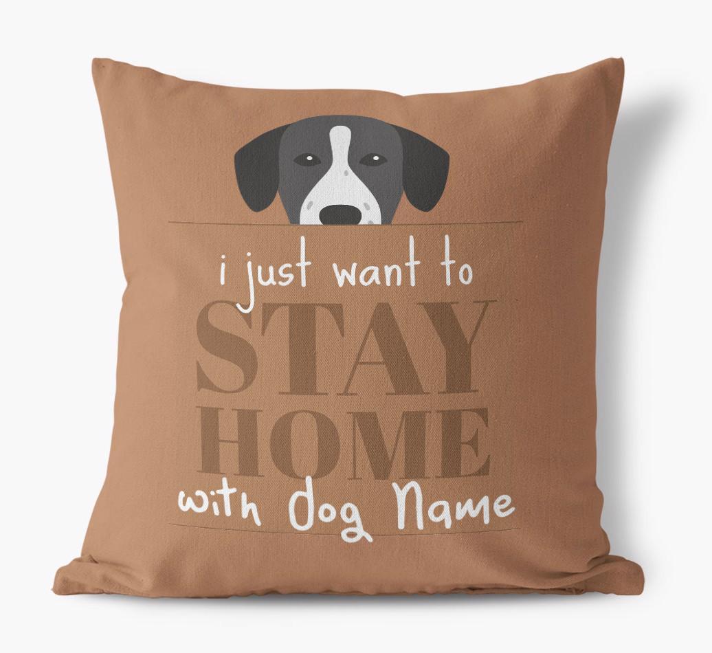 Stay Home: Personalized {breedFullName} Canvas Pillow