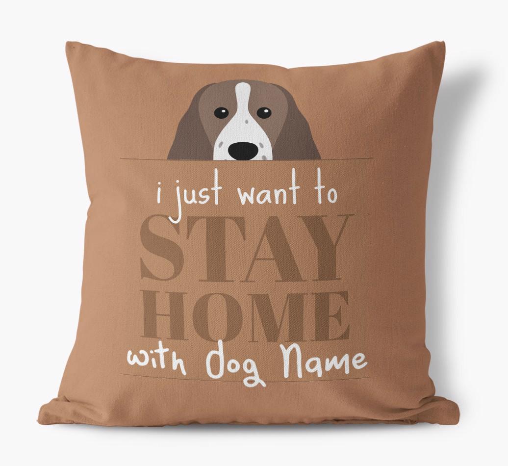 Stay Home: Personalized {breedFullName} Canvas Pillow