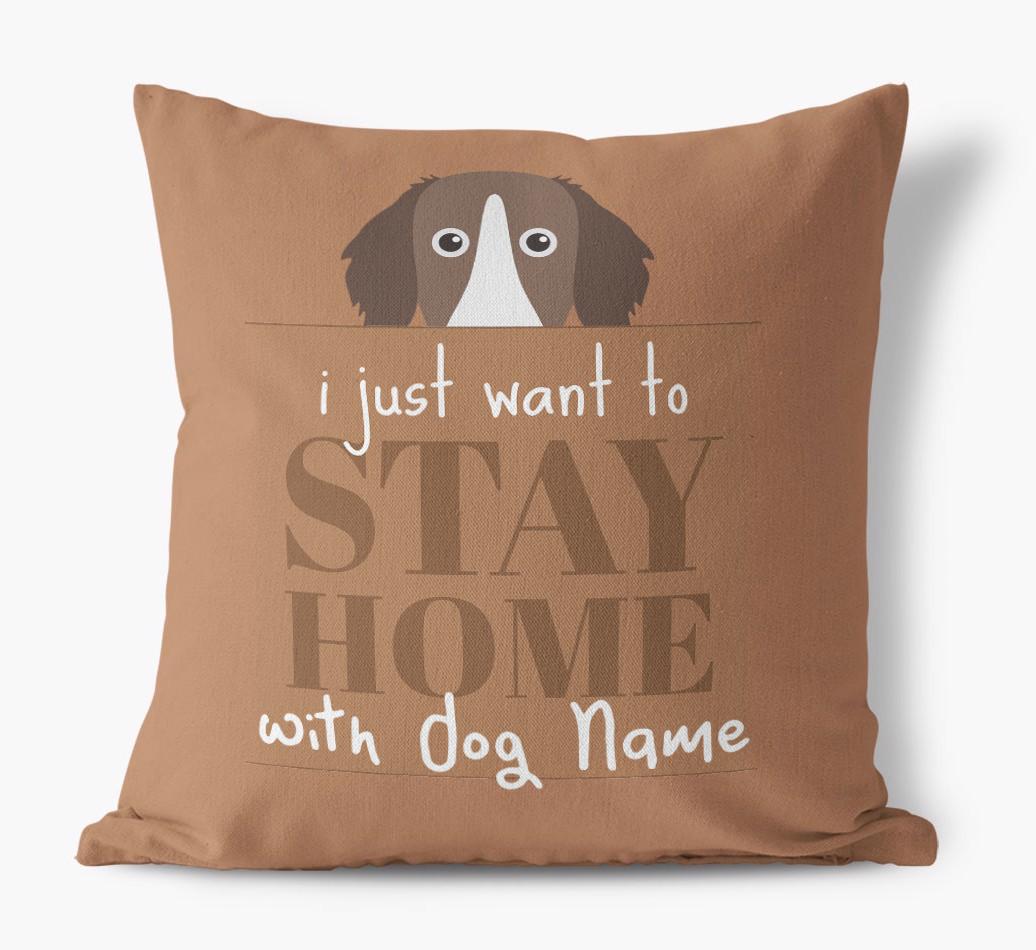 Stay Home: Personalized {breedFullName} Canvas Pillow