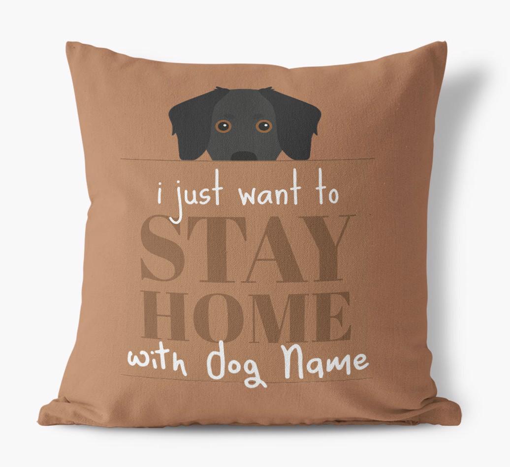 Stay Home: Personalized {breedFullName} Canvas Pillow
