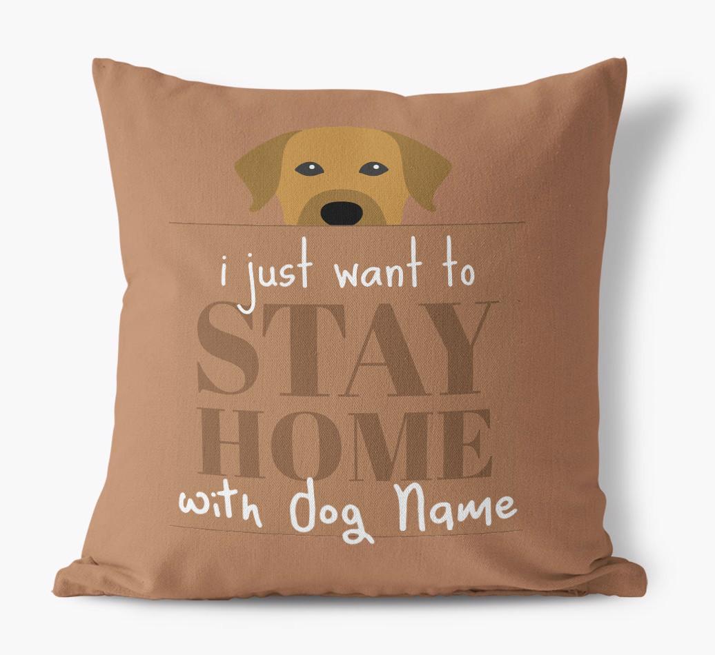 Stay Home: Personalized {breedFullName} Canvas Pillow