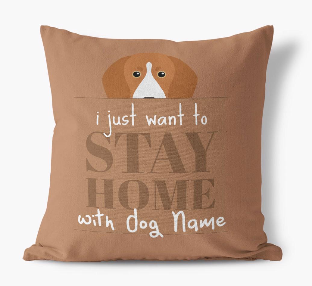 Stay Home: Personalized {breedFullName} Canvas Pillow