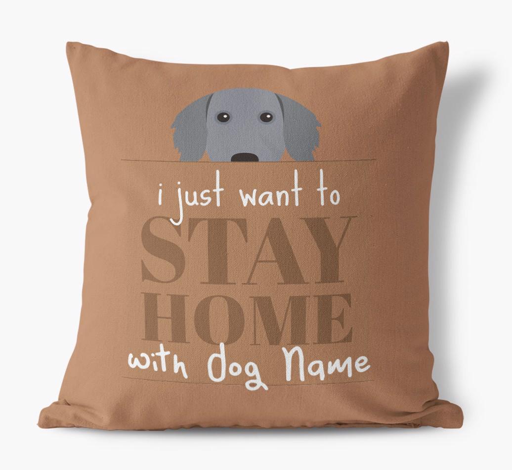 Stay Home: Personalized {breedFullName} Canvas Pillow