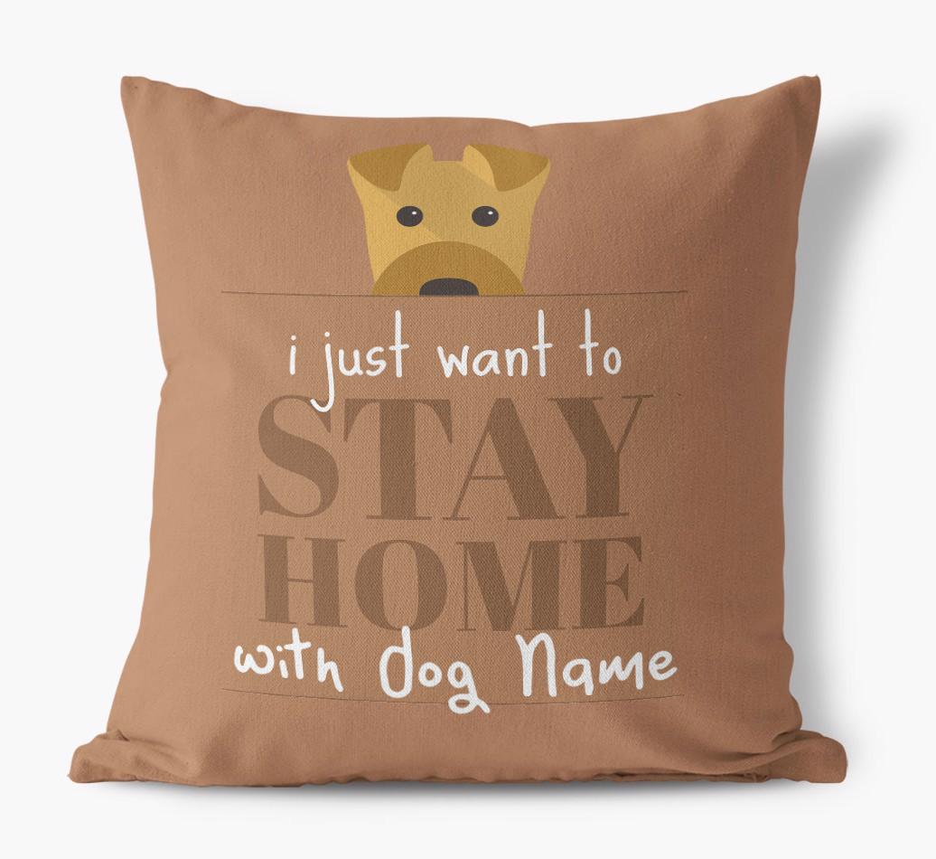 Stay Home: Personalized {breedFullName} Canvas Pillow