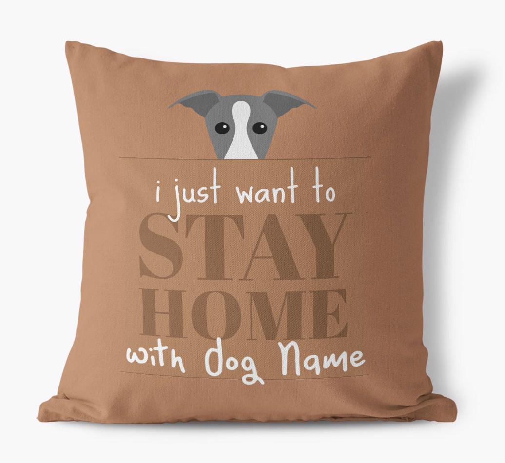 Stay Home: Personalised {breedFullName} Canvas Cushion