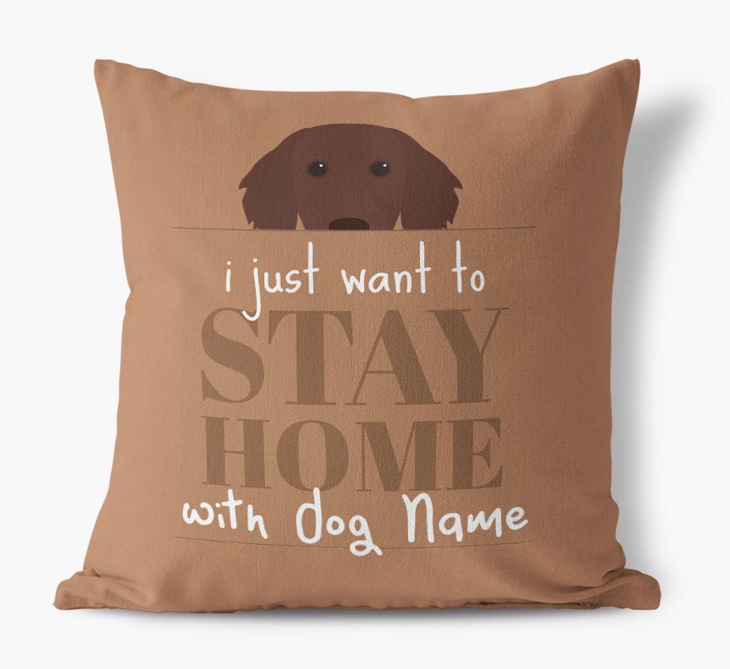 Stay Home: Personalized {breedFullName} Canvas Pillow