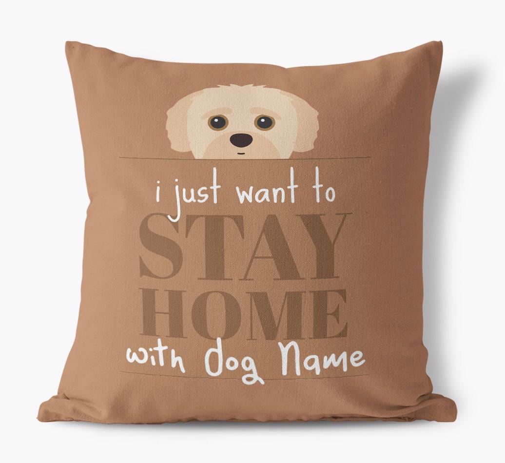 Stay Home: Personalized {breedFullName} Canvas Pillow