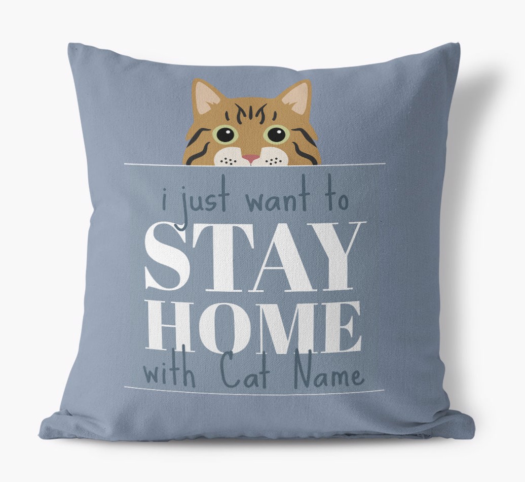 Stay Home With {dogsName}: Personalised {breedCommonName} Soft Touch Cushion