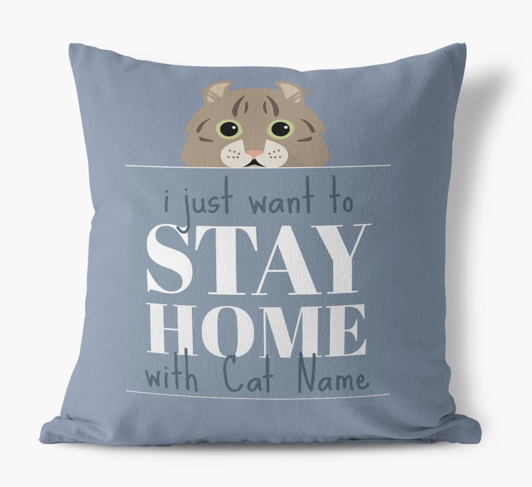Stay Home With {dogsName}: Personalised {breedCommonName} Soft Touch Cushion