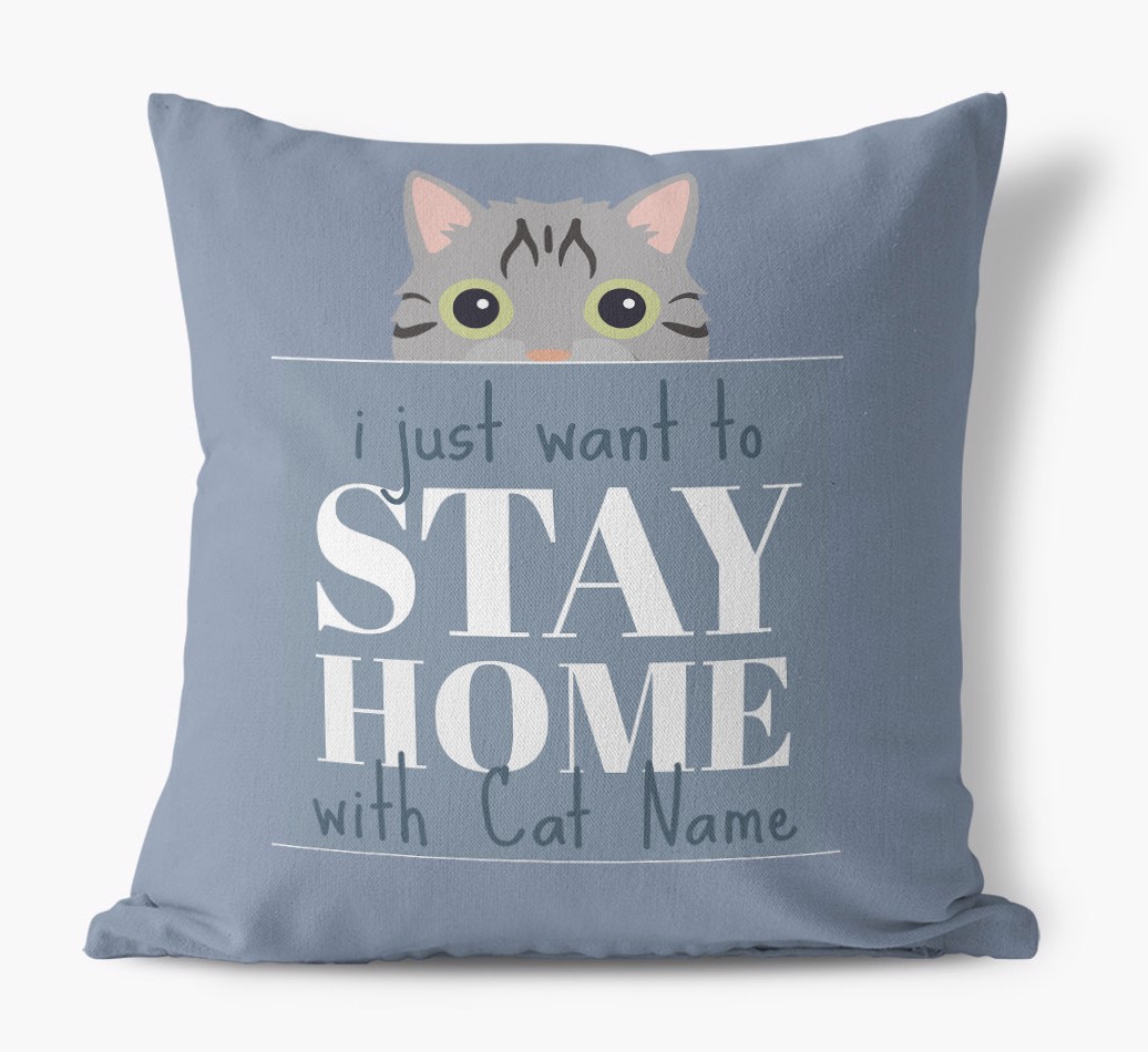 Stay Home With {dogsName}: Personalised {breedCommonName} Soft Touch Cushion