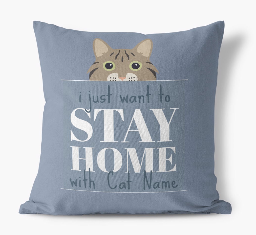 Stay Home With {dogsName}: Personalised {breedCommonName} Soft Touch Cushion