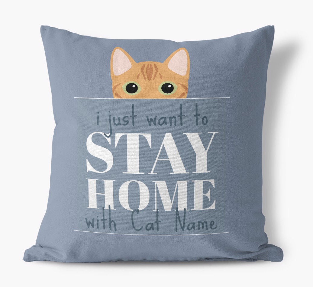Stay Home With {dogsName}: Personalised {breedCommonName} Soft Touch Cushion