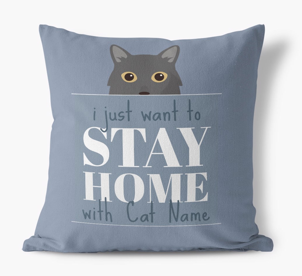 Stay Home With {dogsName}: Personalised {breedCommonName} Soft Touch Cushion