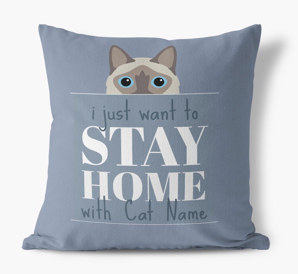 Stay Home With {dogsName}: Personalised {breedCommonName} Soft Touch Cushion