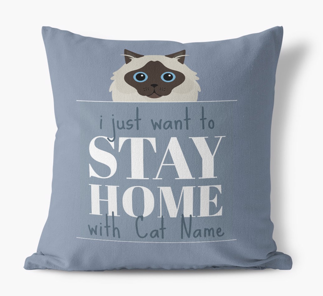 Stay Home With {dogsName}: Personalised {breedCommonName} Soft Touch Cushion