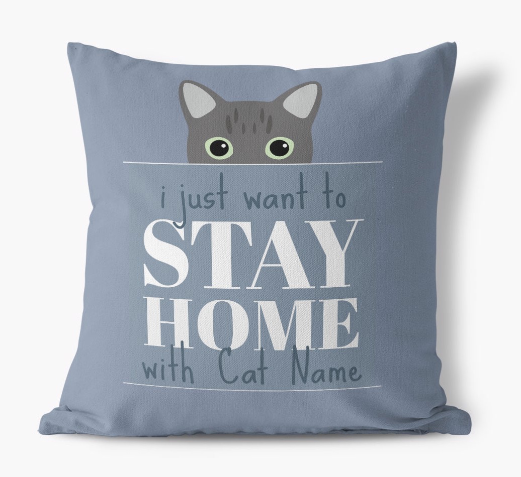 Stay Home With {dogsName}: Personalised {breedCommonName} Soft Touch Cushion