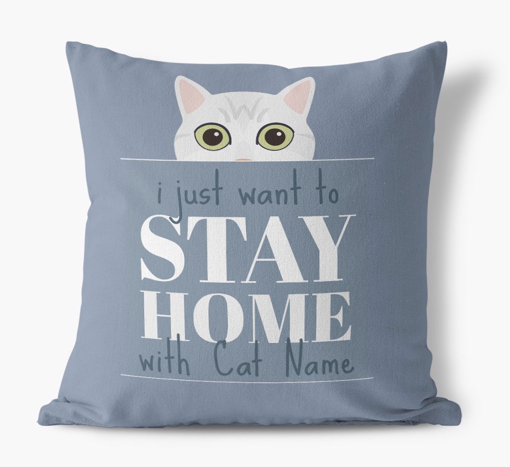 Stay Home With {dogsName}: Personalised {breedCommonName} Soft Touch Cushion