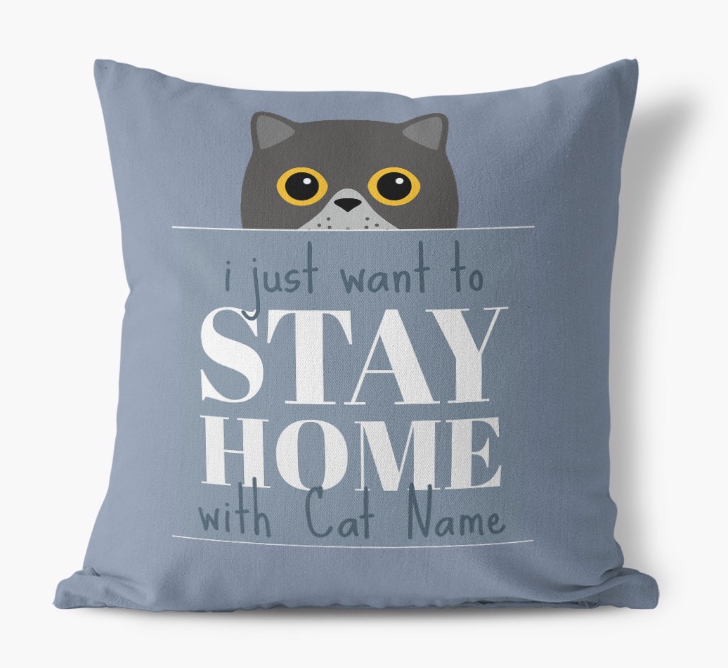 Stay Home With {dogsName}: Personalised {breedCommonName} Soft Touch Cushion