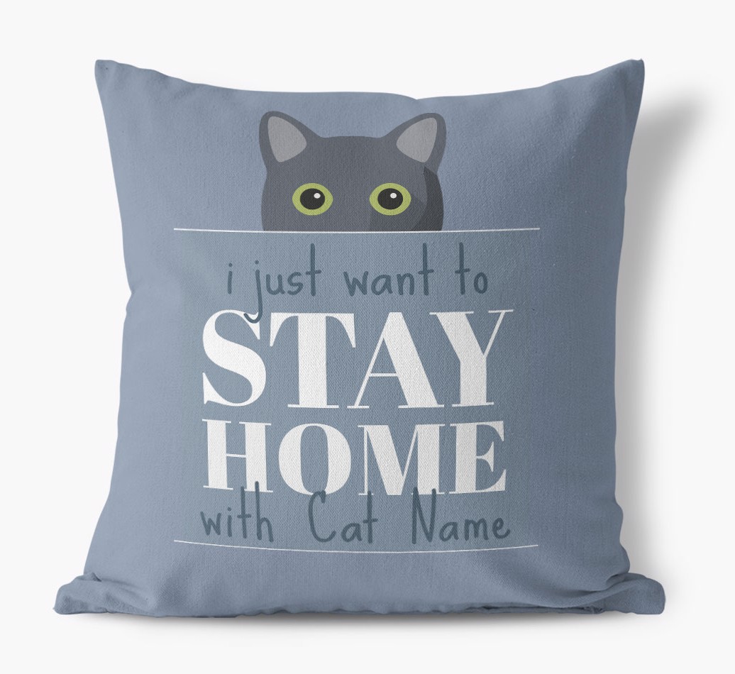 Stay Home With {dogsName}: Personalised {breedCommonName} Soft Touch Cushion