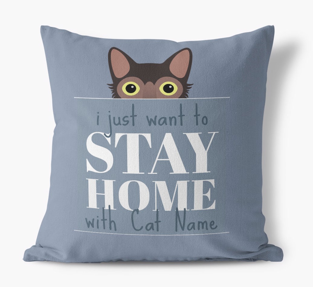 Stay Home With {dogsName}: Personalised {breedCommonName} Soft Touch Cushion