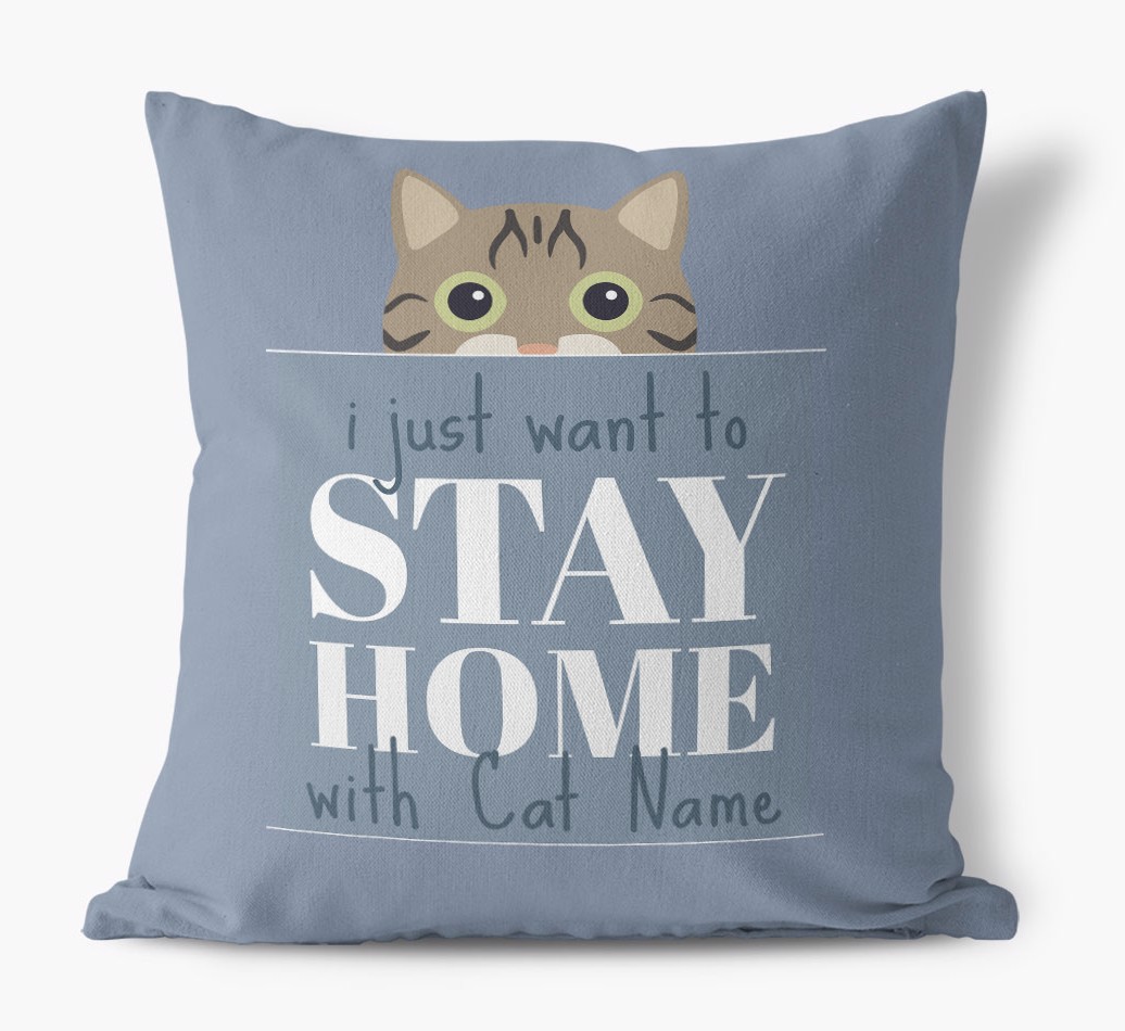 Stay Home With {dogsName}: Personalised {breedCommonName} Soft Touch Cushion