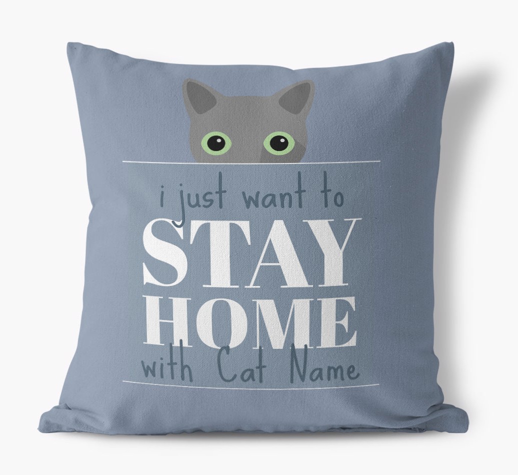 Stay Home With {dogsName}: Personalised {breedCommonName} Soft Touch Cushion
