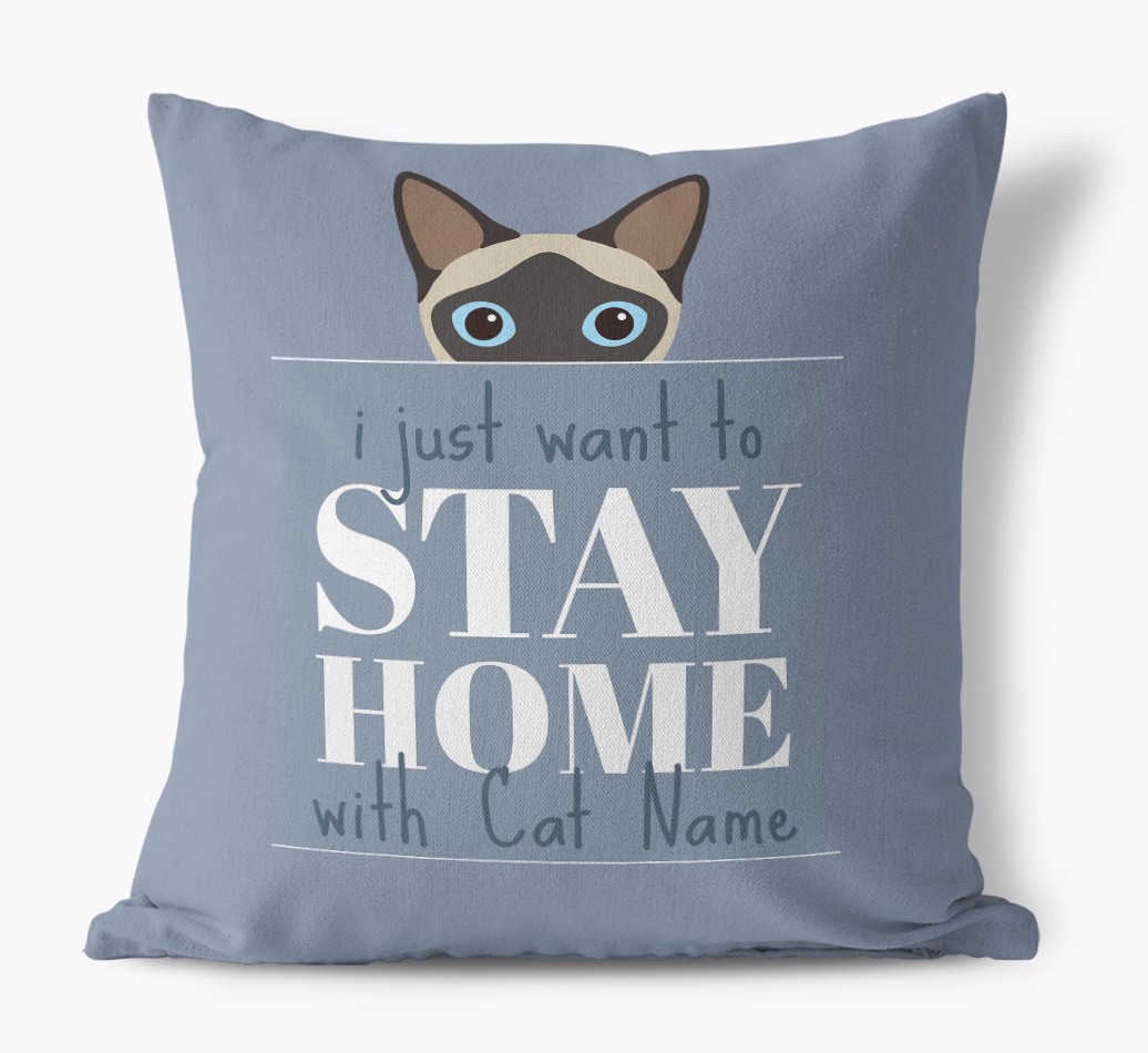 Stay Home With {dogsName}: Personalised {breedCommonName} Soft Touch Cushion