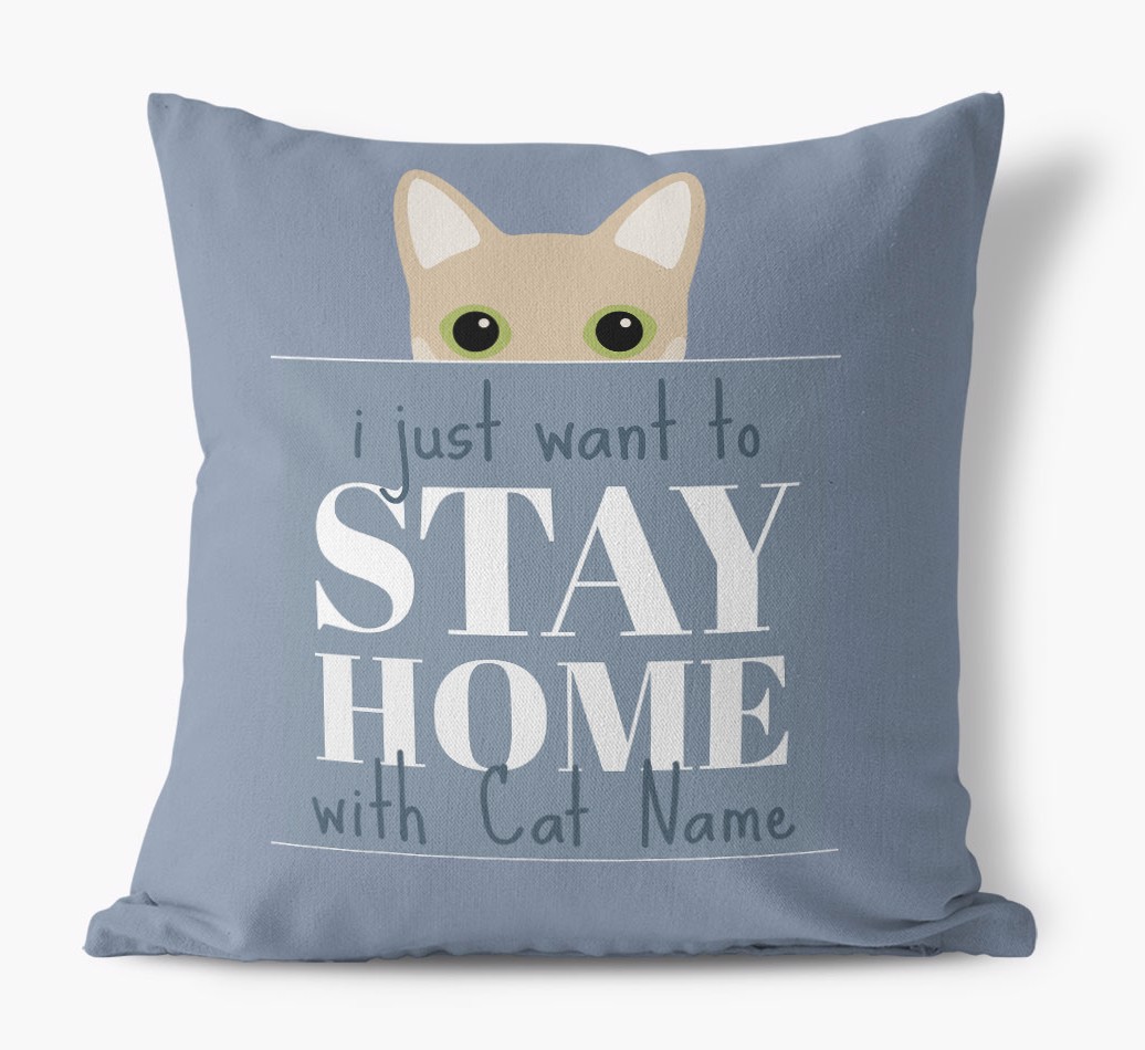 Stay Home With {dogsName}: Personalised {breedCommonName} Soft Touch Cushion