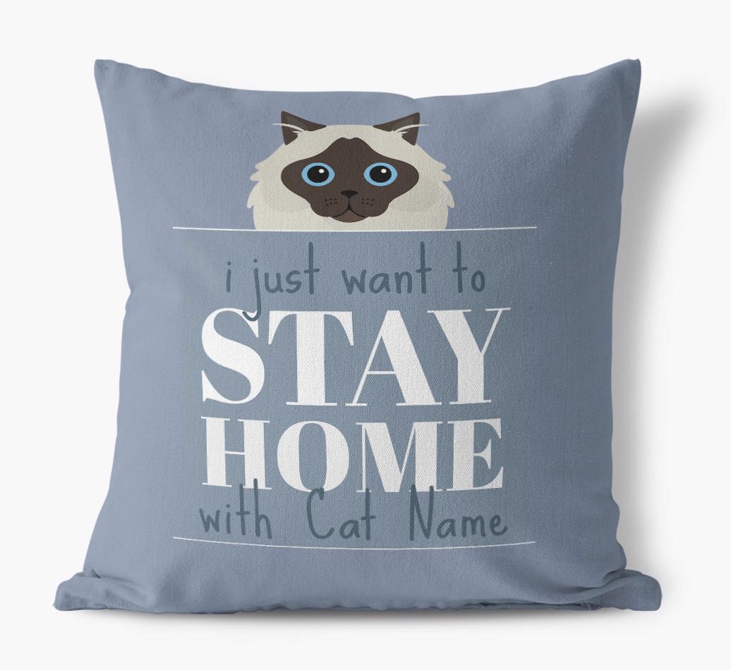 Stay Home With {dogsName}: Personalized {breedCommonName} Soft Touch Pillow