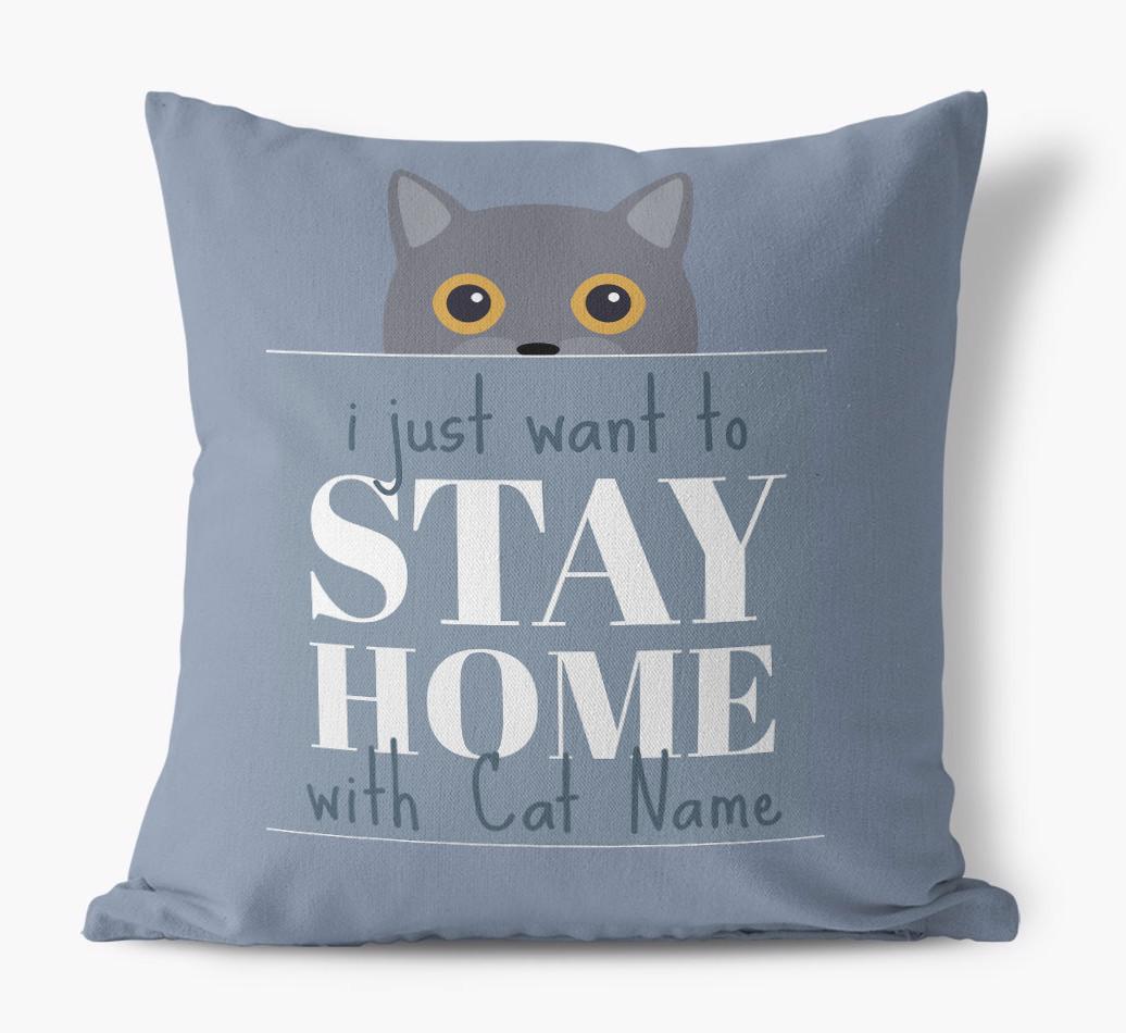 Stay Home With {dogsName}: Personalized {breedCommonName} Soft Touch Pillow