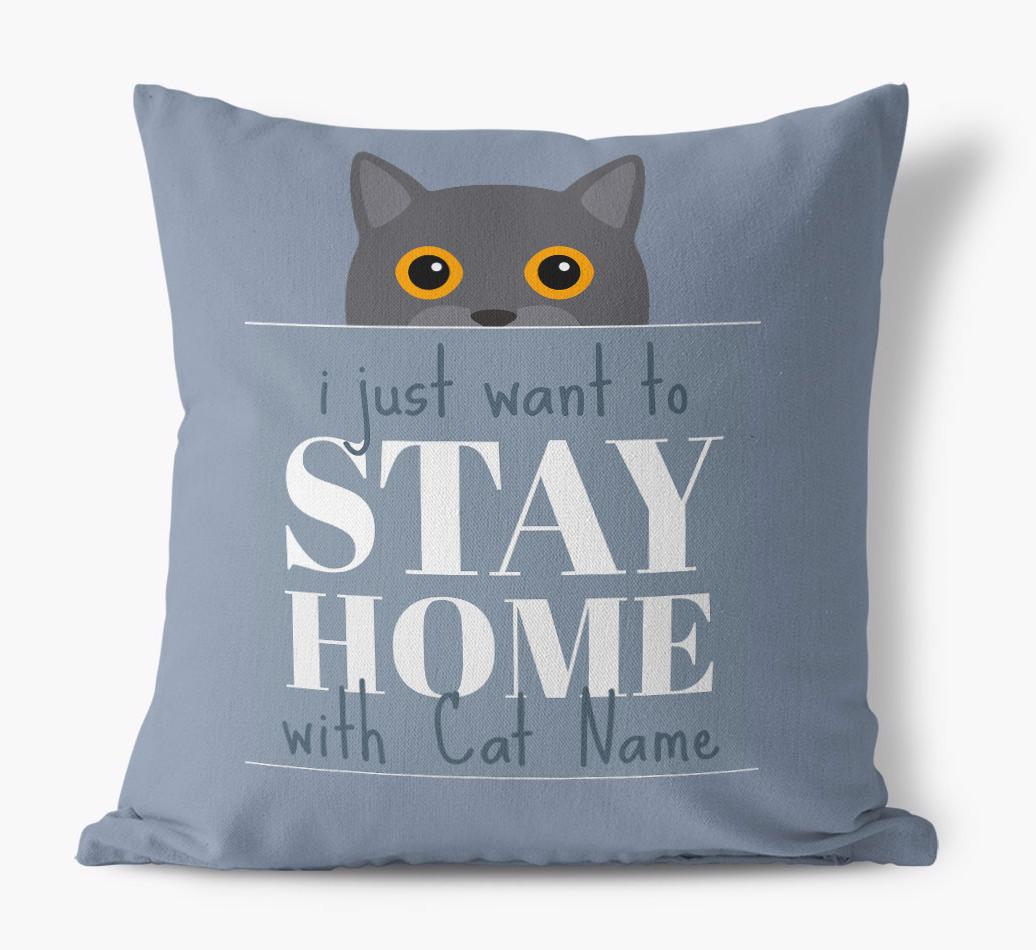 Stay Home With {dogsName}: Personalized {breedCommonName} Soft Touch Pillow