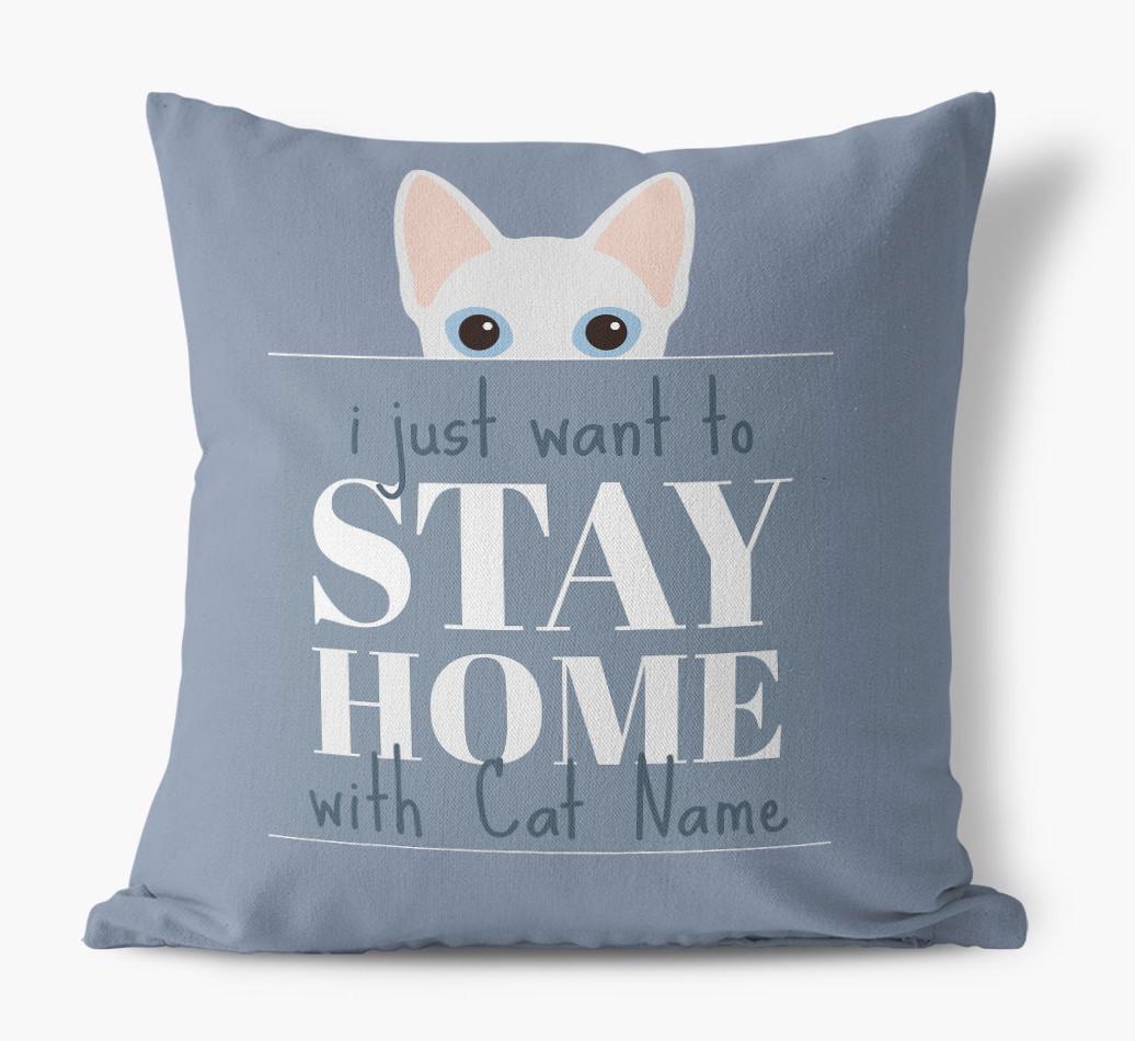 Stay Home With {dogsName}: Personalized {breedCommonName} Soft Touch Pillow