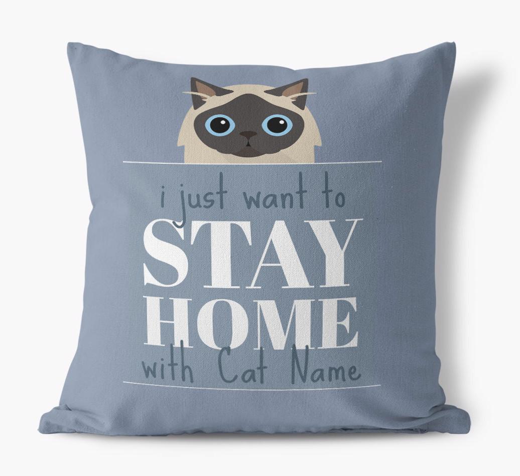 Stay Home With {dogsName}: Personalized {breedCommonName} Soft Touch Pillow