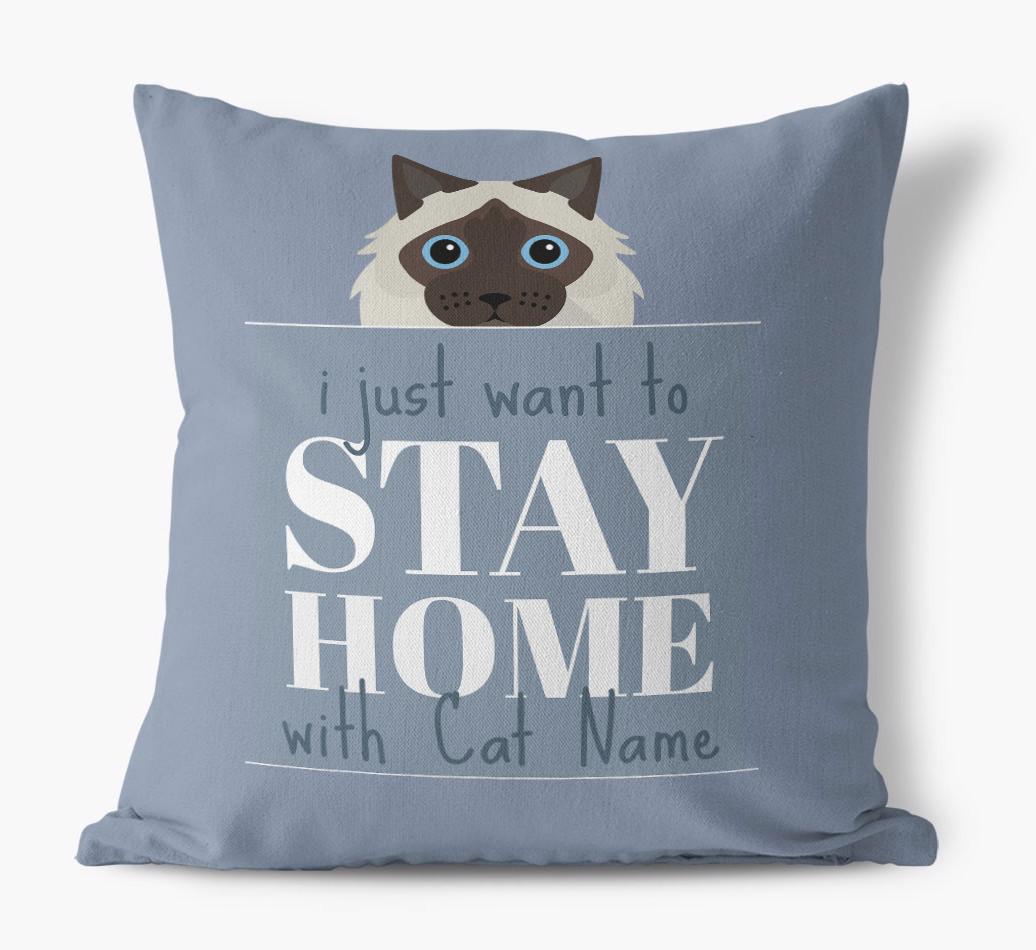 Stay Home With {dogsName}: Personalized {breedCommonName} Soft Touch Pillow