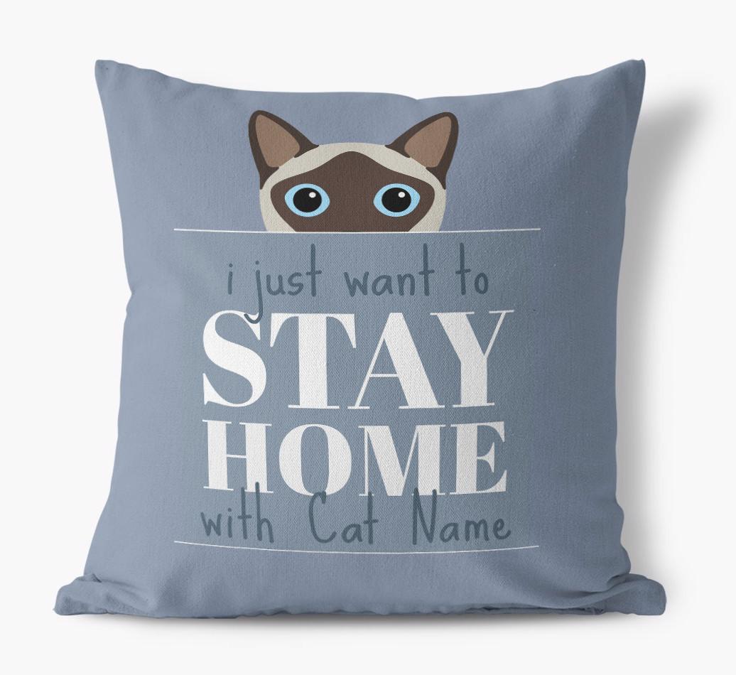 Stay Home With {dogsName}: Personalized {breedCommonName} Soft Touch Pillow